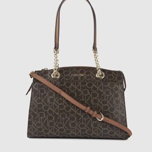Calvin Klein Brown Monogram Tote Bag